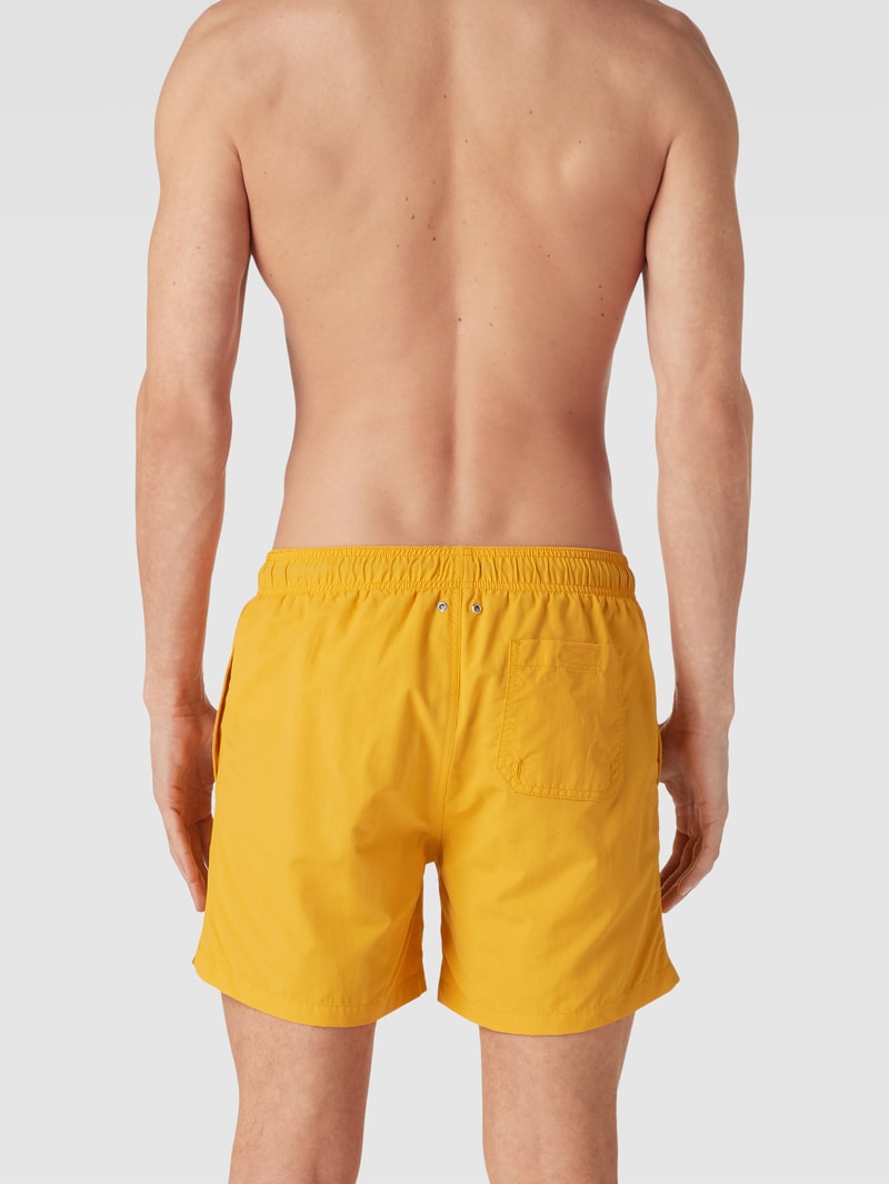 Badehose mit Label-Stitching in orange