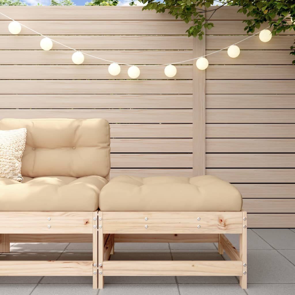 vidaXL Loungesofa Gartenhocker mit Kissen Massivholz Kiefer, 1 Teile
