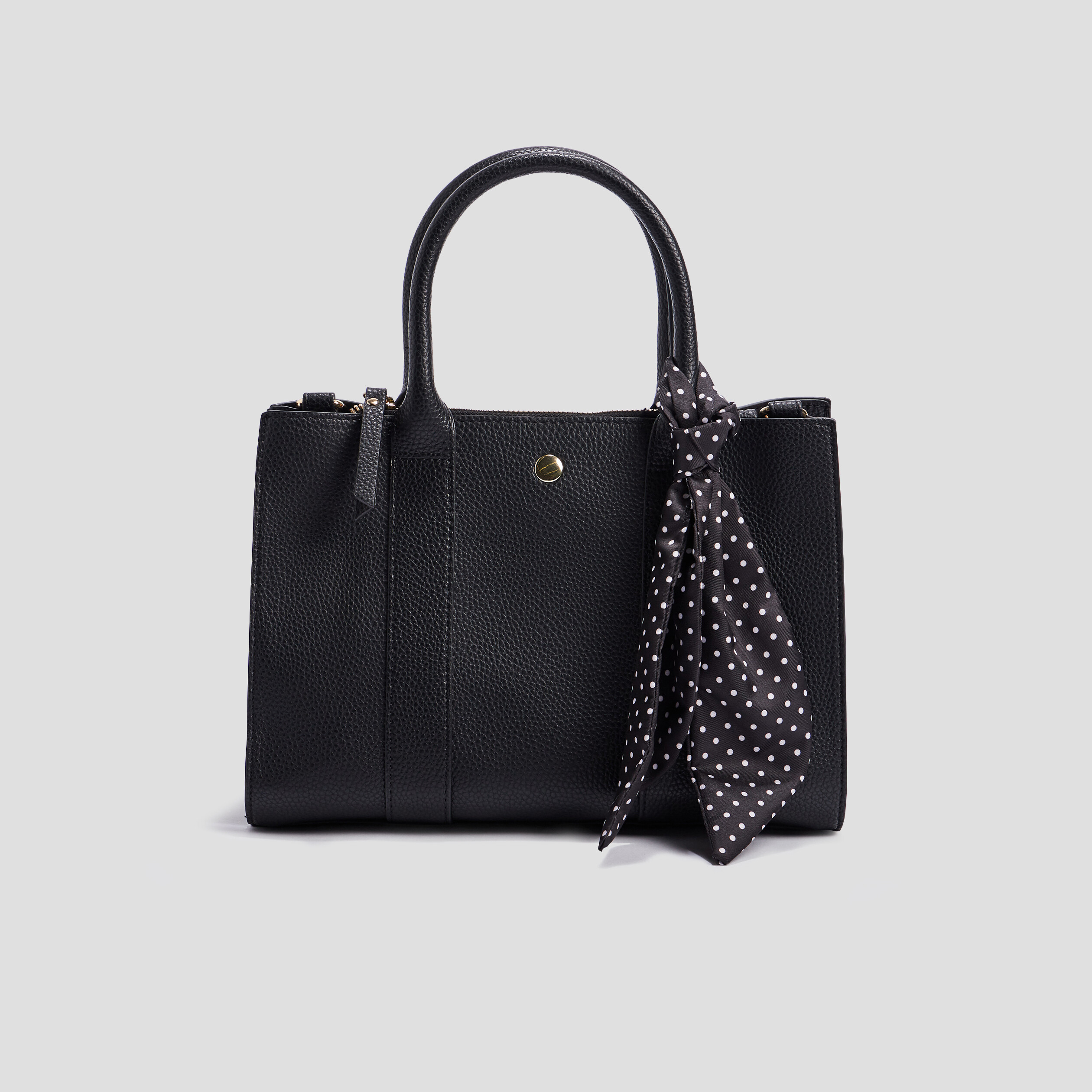 Sac rectangulaire avec foulard noir femme | La Halle