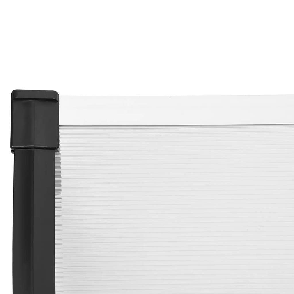 vidaXL Markise Türvordach Schwarz und Transparent 122x90 cm Polycarbonat