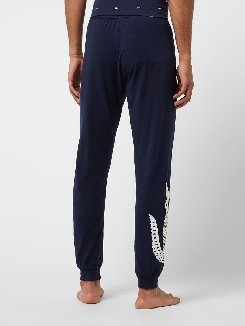 Pyjama-Hose mit Logo in dunkelblau