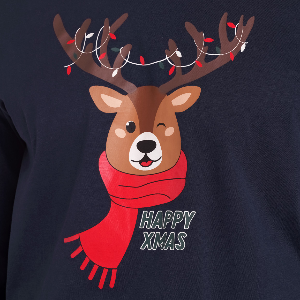 Herren Weihnachtsschlafanzug im Set dunkelblau / rot