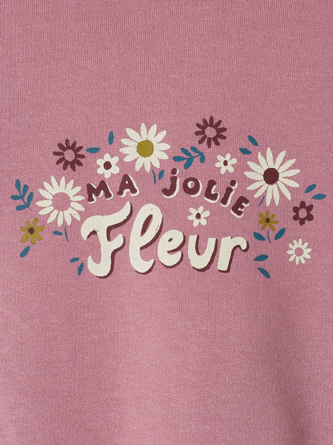Sweat imprimé bébé mauve
