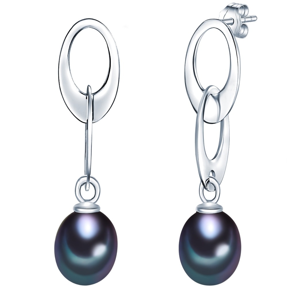 Valero Pearls Puce d'oreille en perle Argent sterling Perle de culture d'eau douce en Argent Boucles d'oreilles