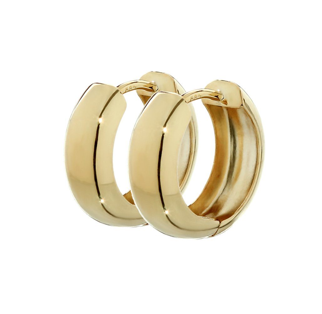 NKlaus Klappcreolen Paar 585 Gelbgold Klappcreolen Ohrringen 12,2 X 3, (Damen)