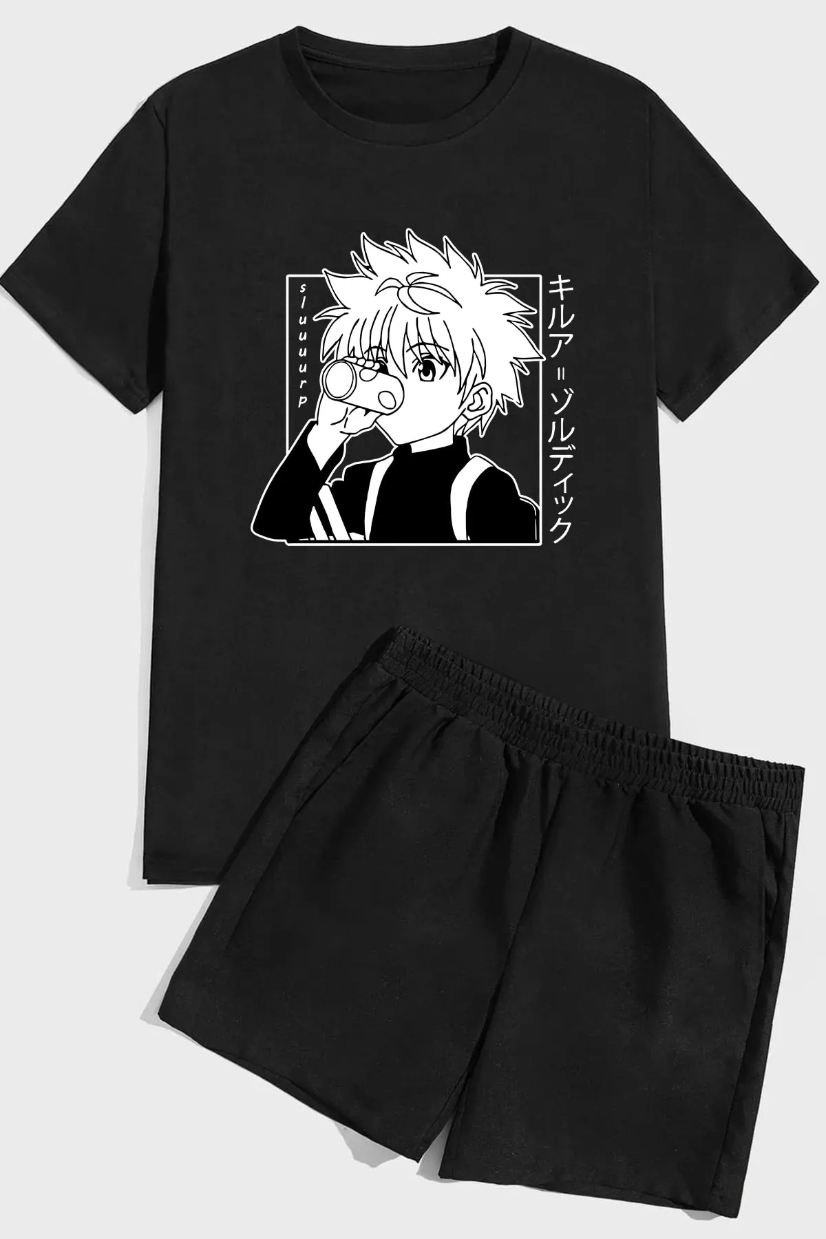 uyguntarz  Shorts-Set mit Killua-Zoldyck-Print