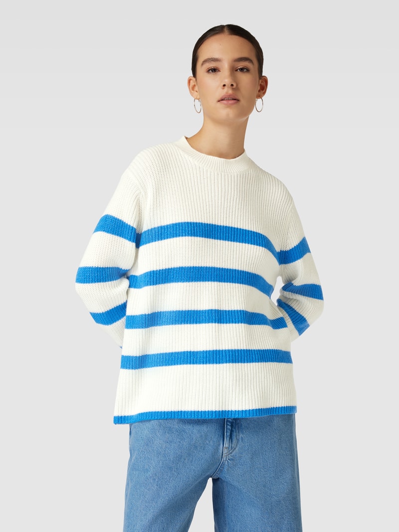 Strickpullover mit Streifenmuster Modell 'SABINA' in offwhite