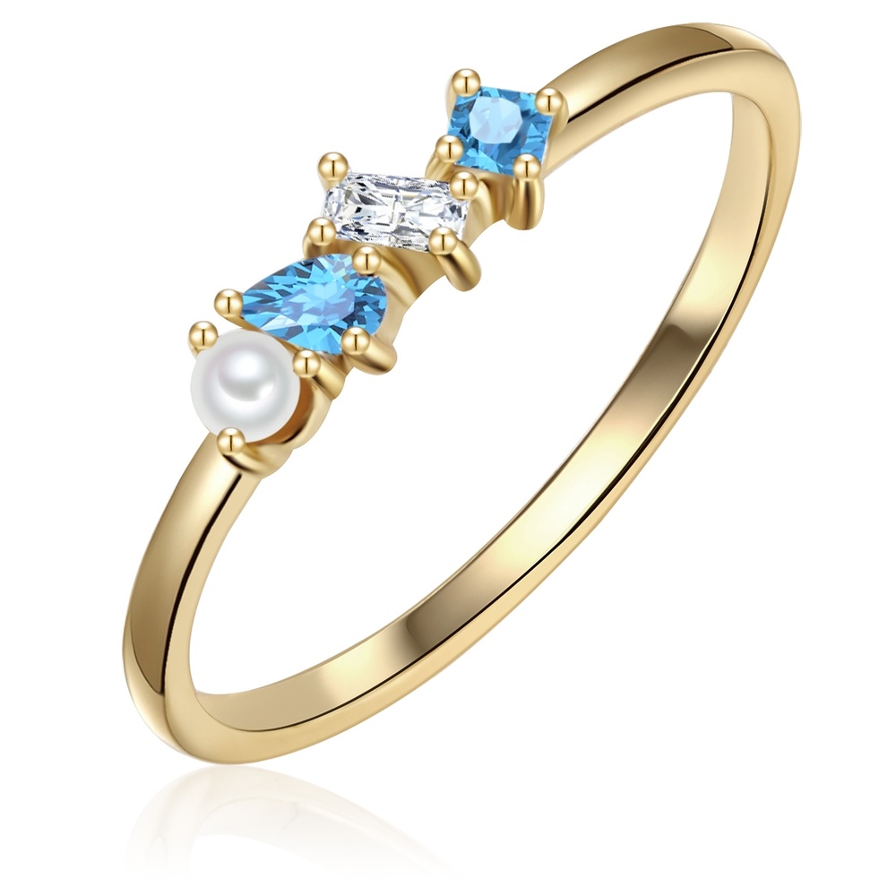 Glanzstücke München Bague en argent Argent sterling Oxyde de zirconium (CZ) Perle de culture d'eau do Bague