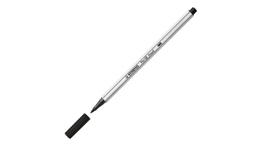 STABILO® Premium-Filzstift mit Pinselspitze für variable Strichstärken - STABILO Pen 68 brush - Einzelstift - schwarz schwarz