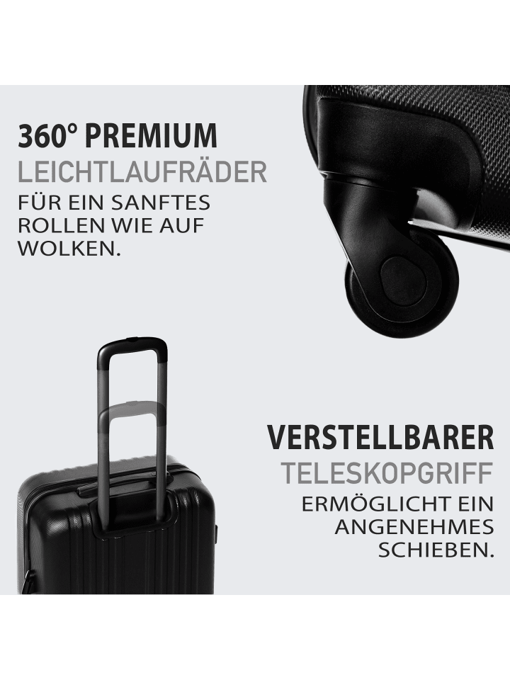 FERGÉ Kofferset Hartschale 3-teilig Hartschale 3 teilig Koffer Set Marseille in schwarz günstig kaufen onesize