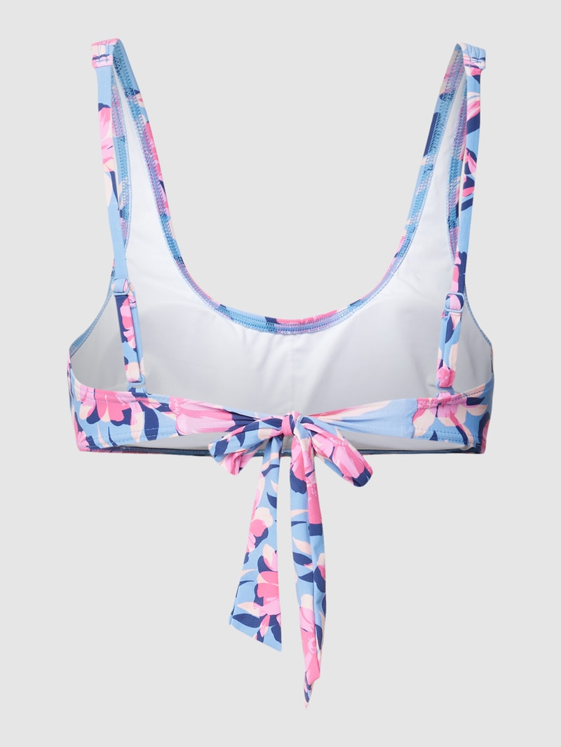 Bikini-Oberteil mit floralem Muster in ozean blau