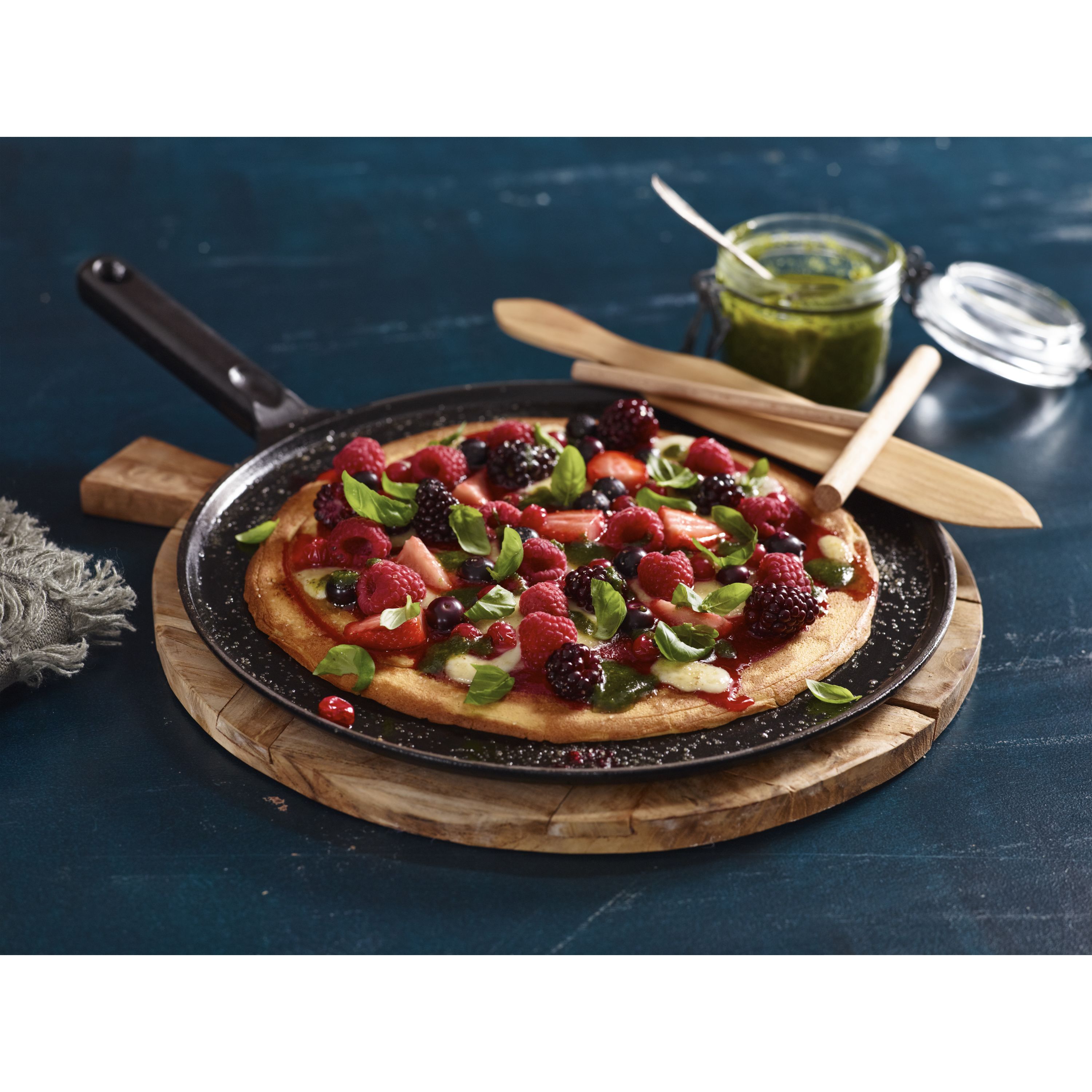 Crêpes-Pfanne 30 cm, Gusseisen, Schwarz