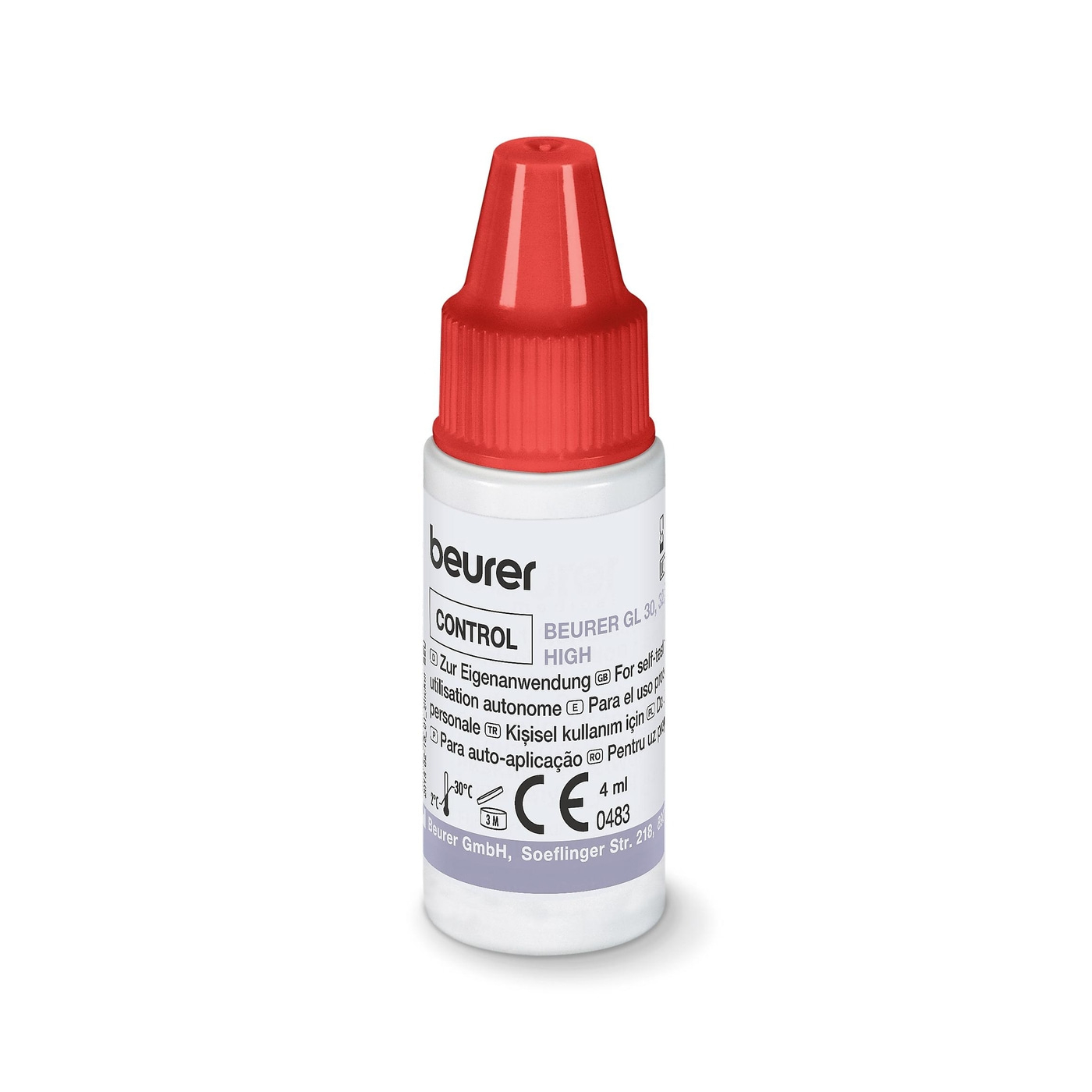 Beurer Kontrolllösung - GL 30/32/34 BGL 40/60 MEDIUM + HIGH-Kontrolllösung MEDIUM + HI für die Blutzuckermessgeräte GL 30/32/34/ & BGL 40/60