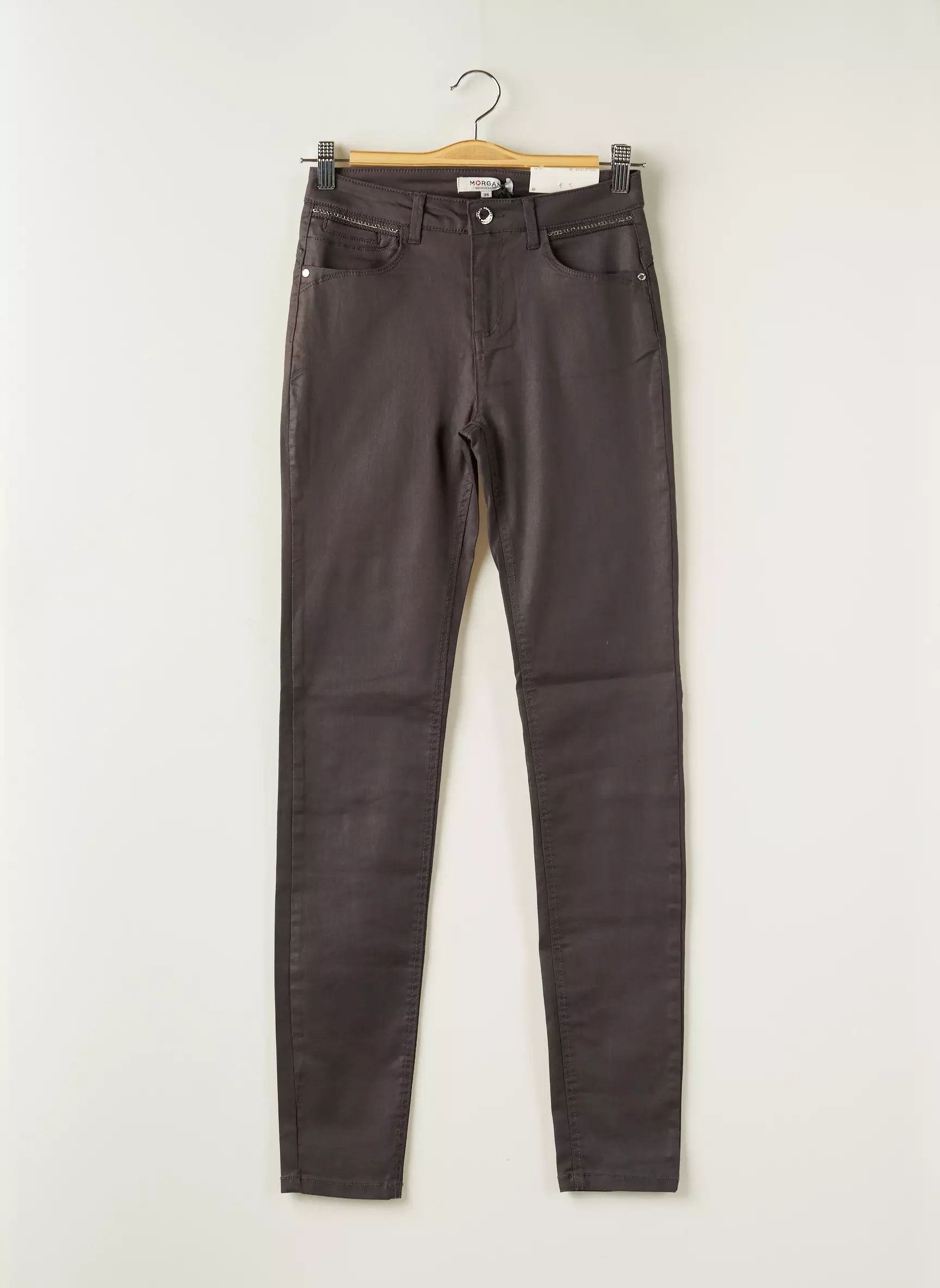 Morgan Pantalons Slim Femme couleur gris