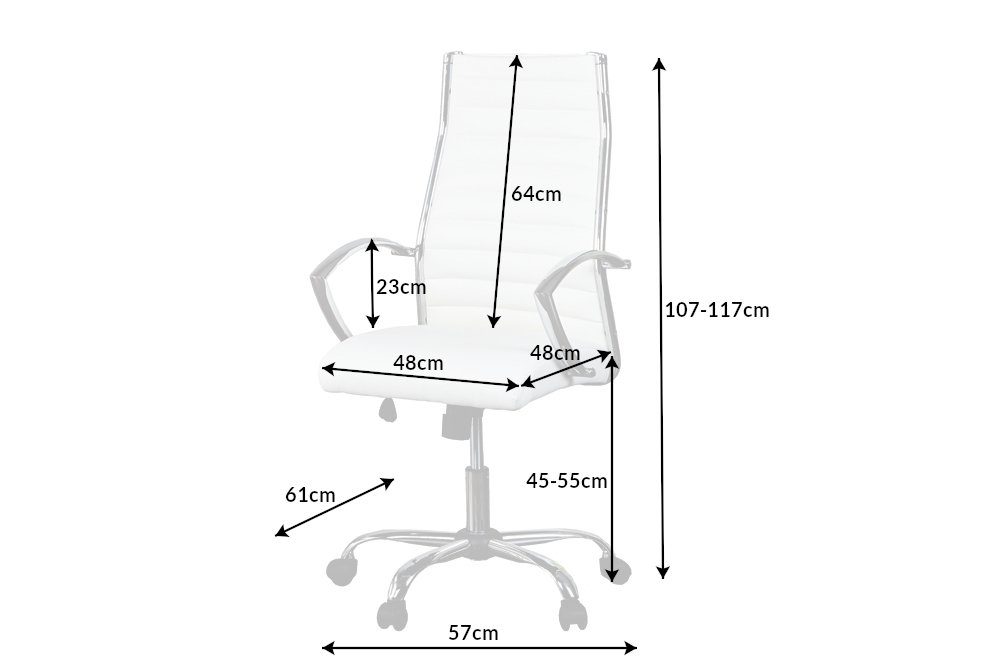 riess-ambiente Bürostuhl BIG DEAL weiß / silber (Einzelartikel, 1 St), Büro · Kunstleder · Metall · drehbar · Arbeitszimmer