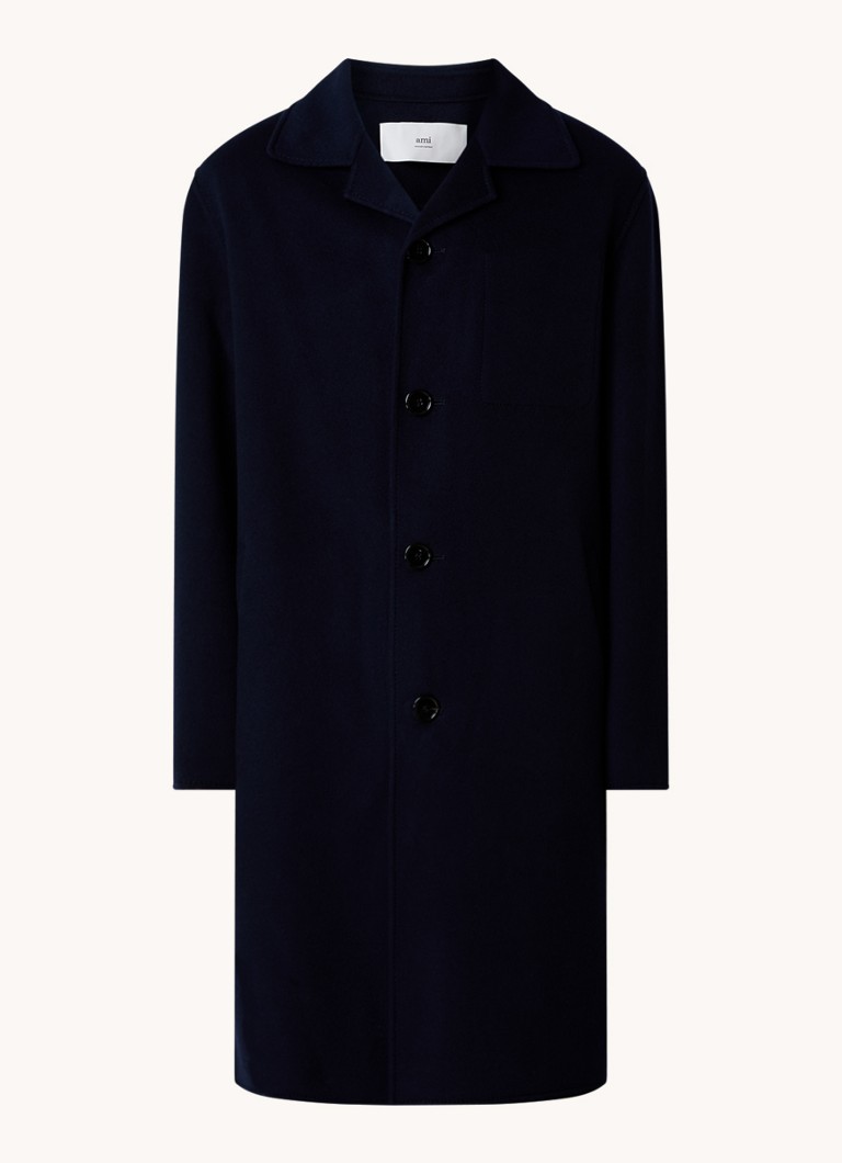 Cappotto AMI Paris Car in misto lana e cashmere con tasche laterali