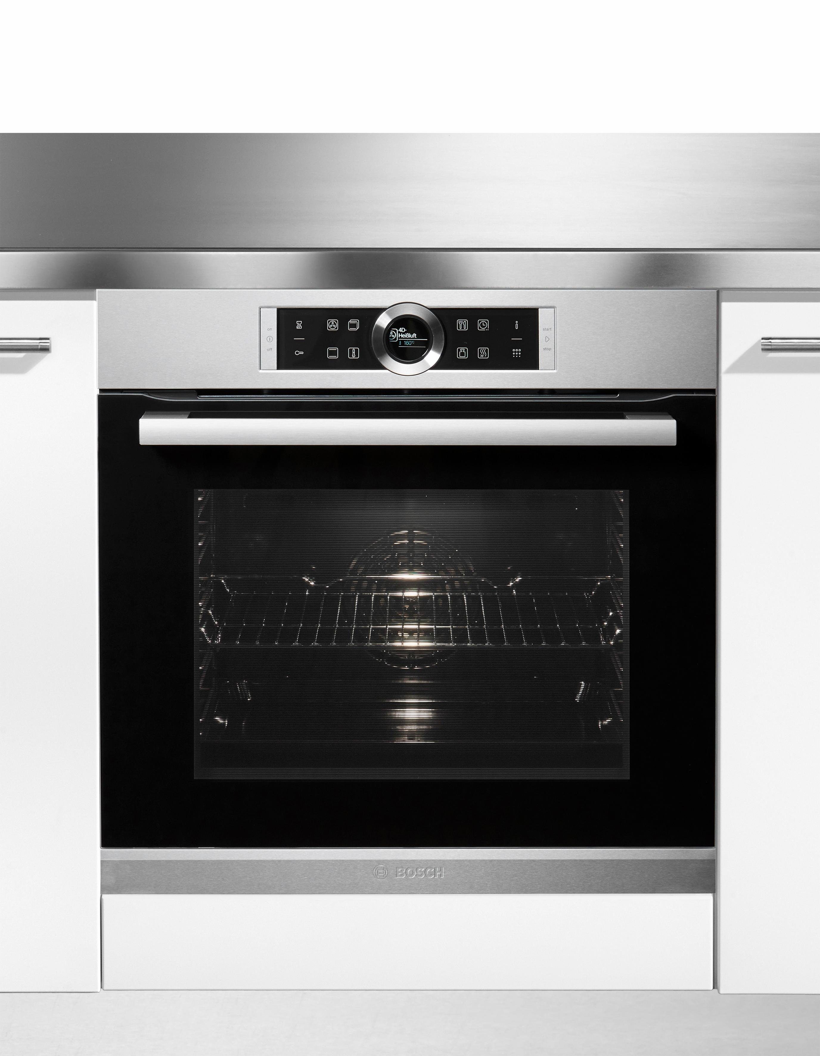BOSCH Pyrolyse Backofen Serie 8 HBG675BS1, mit Teleskopauszug nachrüstbar, Pyrolyse-Selbstreinigung, mit AutoPilot