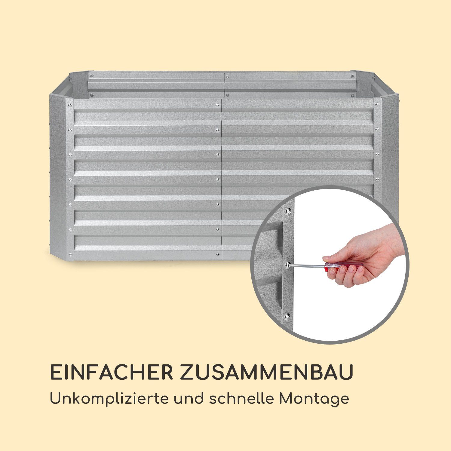 blumfeldt Hochbeet High Grow Straight, Pflanzkübel Outdoor Balkon außen groß Metall Garten