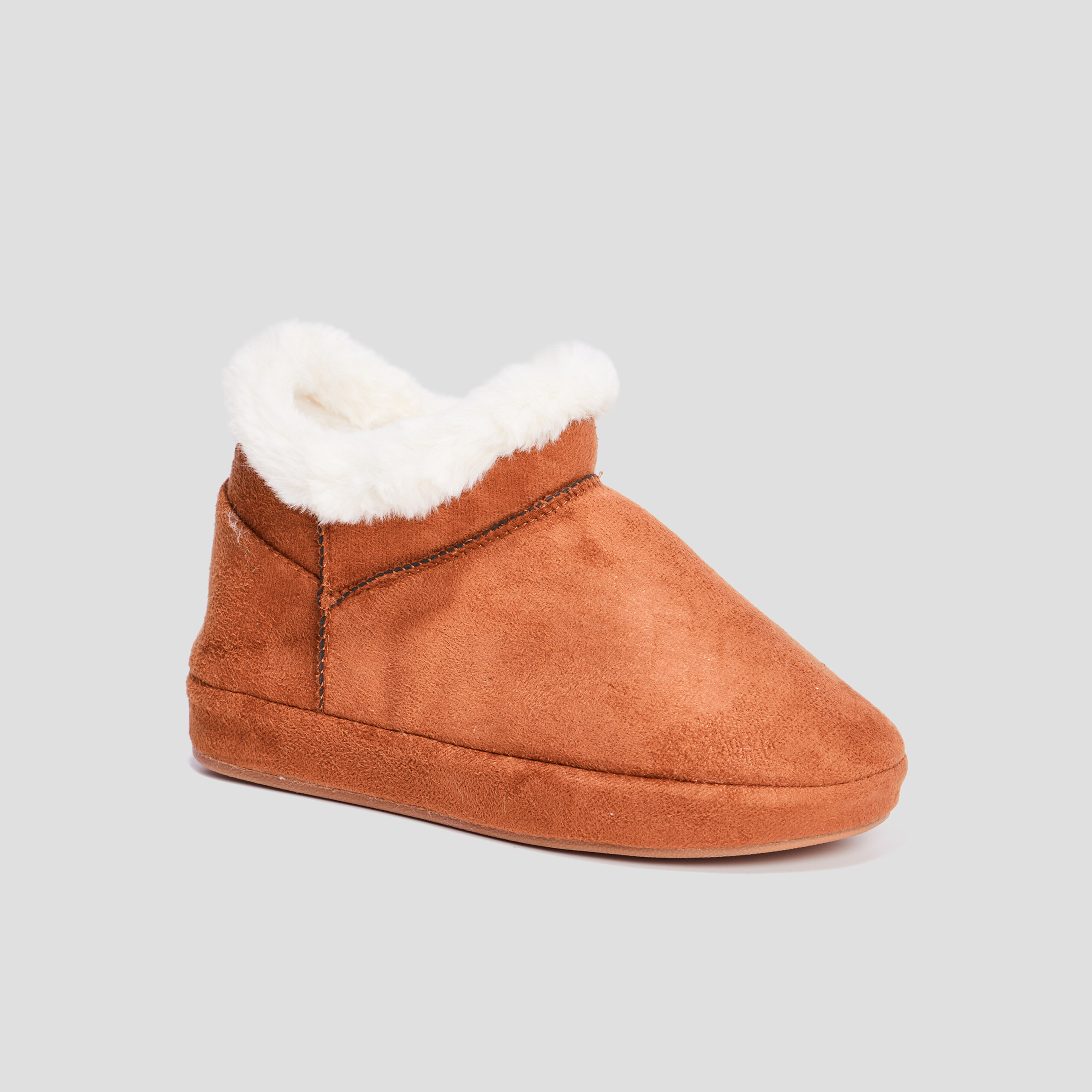 Chaussons bottines fourrés camel femme | La Halle