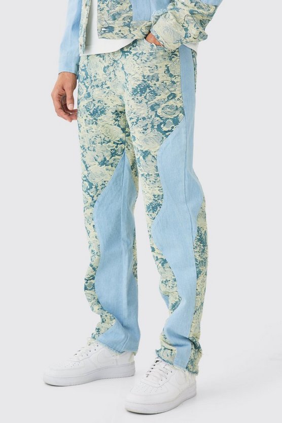 Lockere gespleißte Jeans mit Rissen