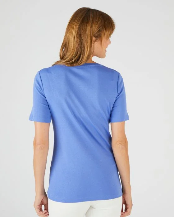 Tee-shirt col rond strassé