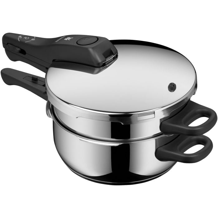Perfect One Pot Schnellkochtopf-Set mit Dampfgareinsatz, 4,5 und 3,0 Liter, stapelbar