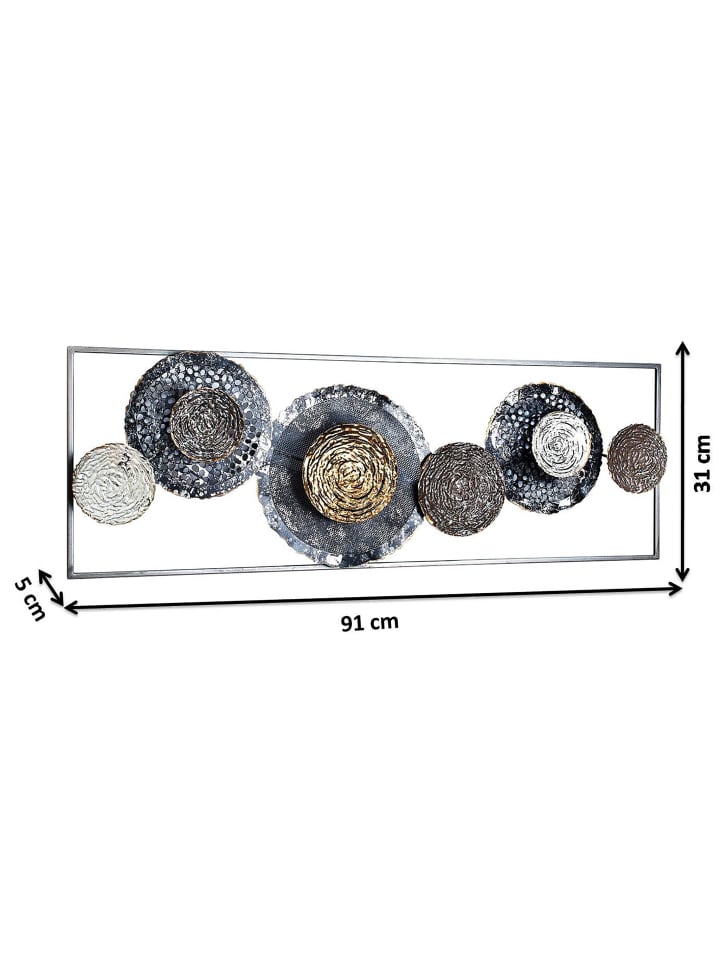 kobolo Metallbild BLOSSO; in Grau günstig kaufen onesize