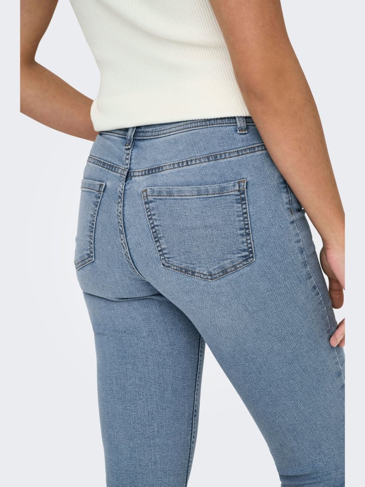 JACQUELINE de YONG Skinny Capri Jeans Shorts Kurze Stretch-Denim Hose in Hellblau günstig kaufen