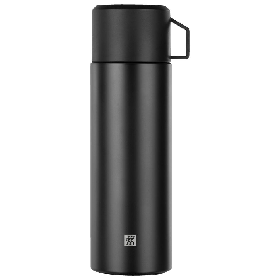 Isolierflasche, 1 l, Edelstahl, Schwarz