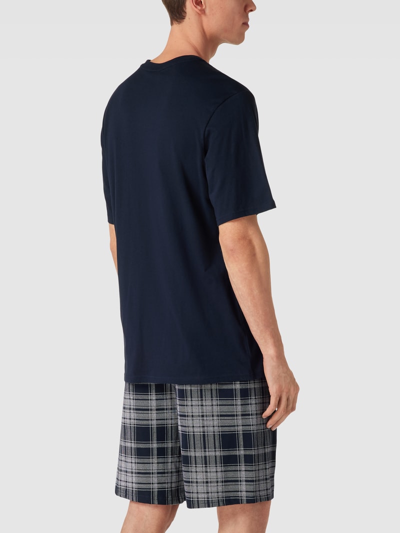 Pyjama aus Baumwolle Modell 'Comfort Fit Schlafanzug' in dunkelblau
