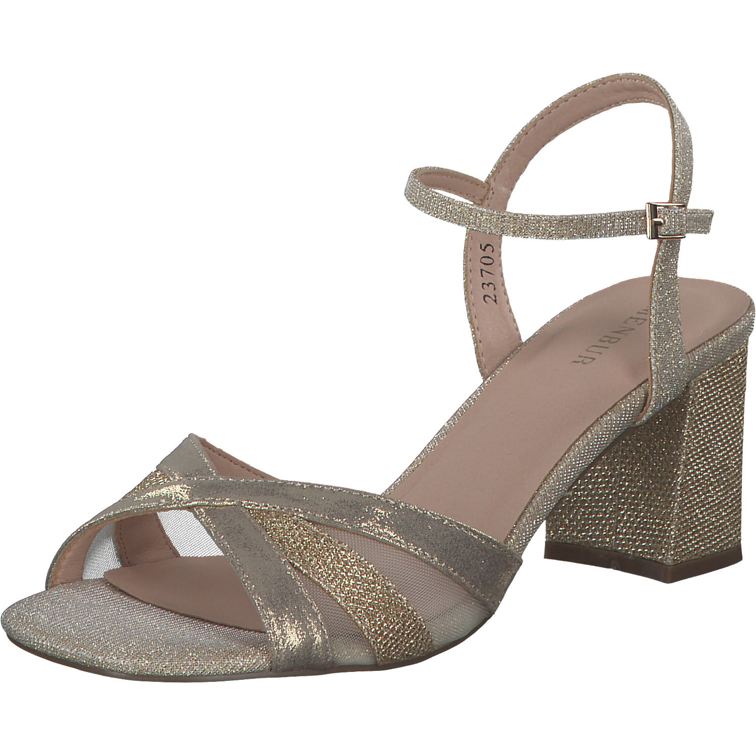 Menbur 23705, Plateau-Sandaletten, Damen, gold
