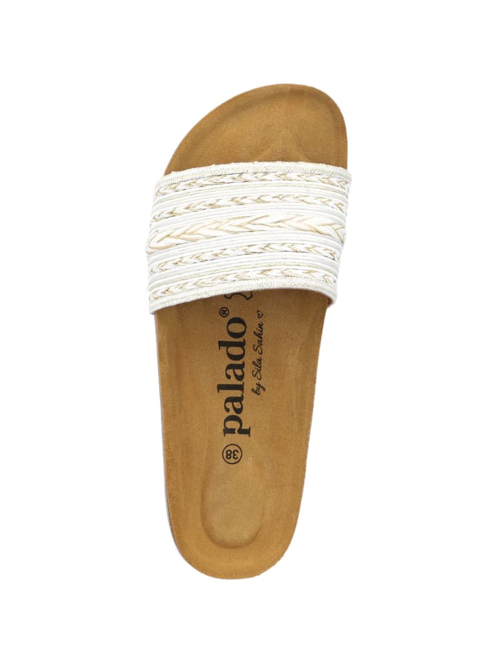 palado Pantoletten in bianco/oro (7cm) günstig kaufen