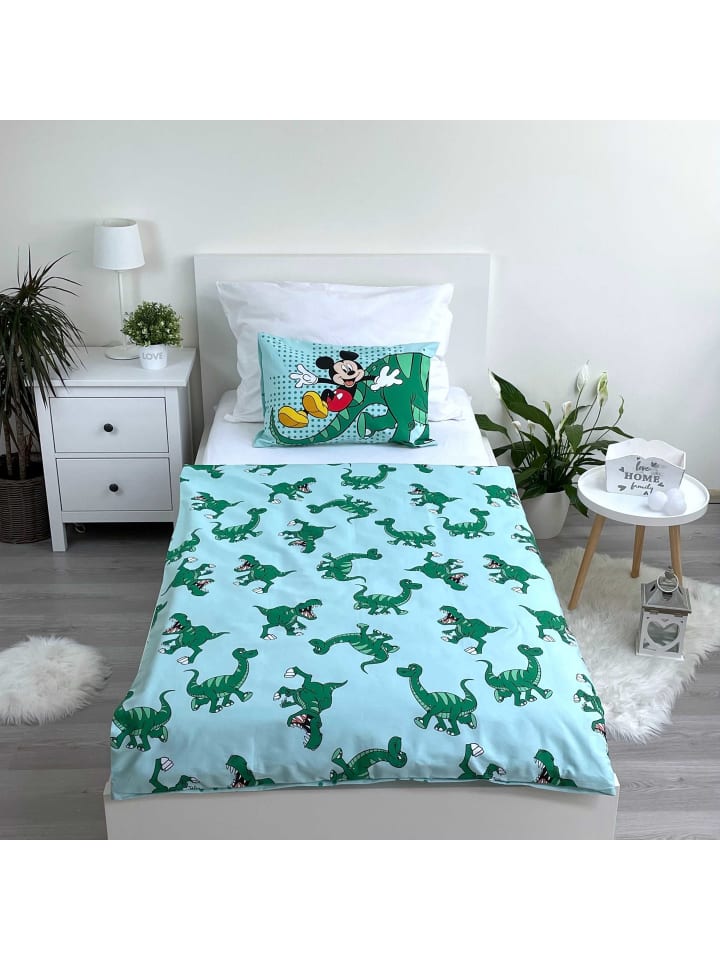 Disney Mickey Mouse 2-tlg.Set: Babybettwäsche Disney Mickey Mouse in Grün günstig kaufen 100
