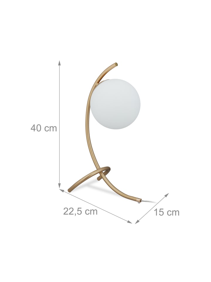 relaxdays Tischlampe in Gold/ Weiß günstig kaufen onesize