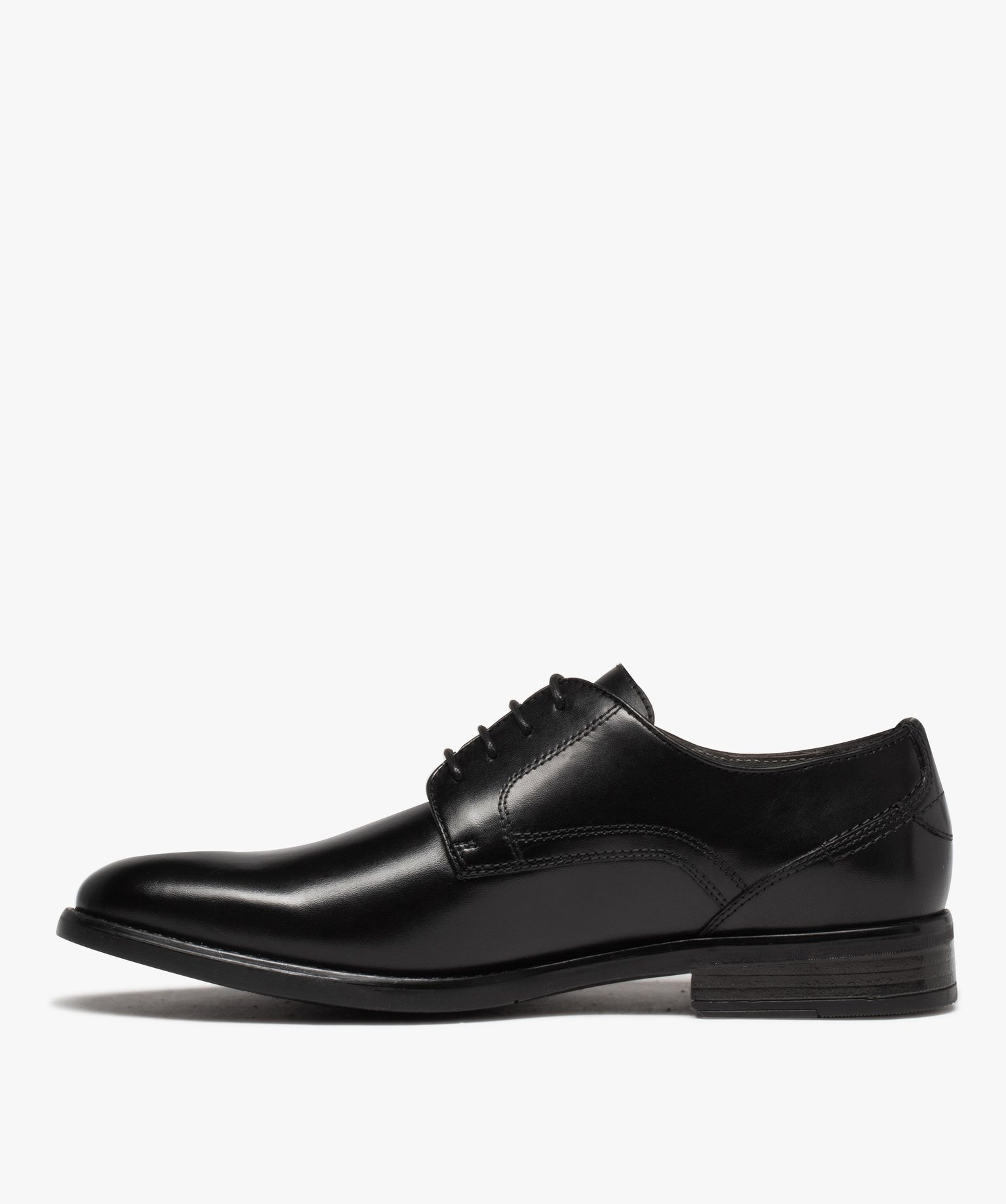 Derbies homme unies en cuir à lacets ronds noir | GEMO