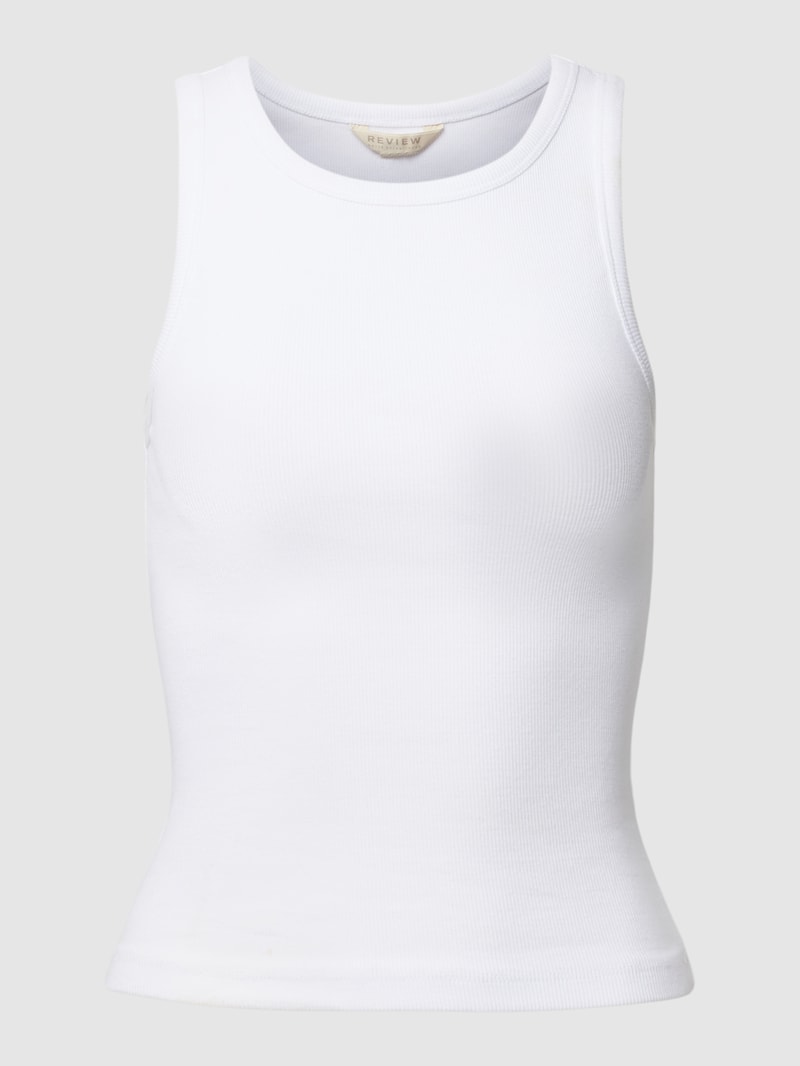 Tanktop in Ripp-Optik in weiß