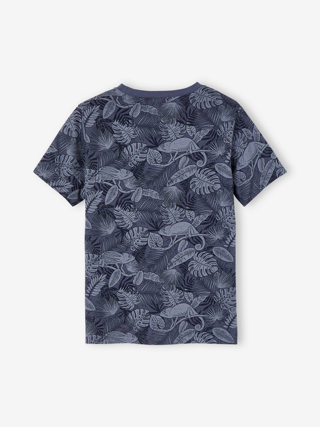 Vertbaudet Jungen T-Shirt, Print und Brusttasche Oeko-Tex - ziegel