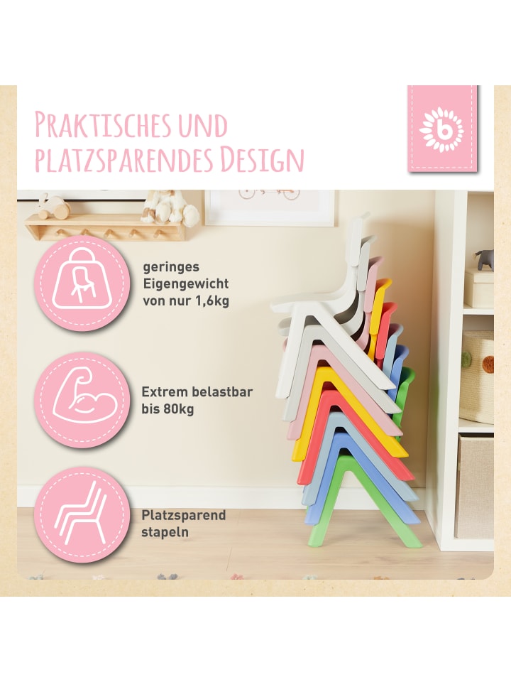 Bieco Spielwaren Kinderstuhl bis 80 kg belastbar in Rosa günstig kaufen onesize