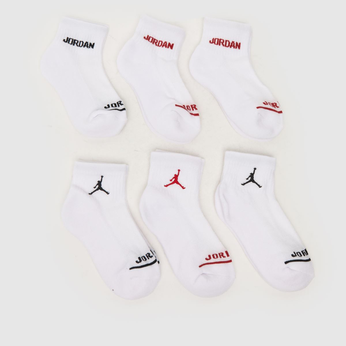 Nike vita barn Jordan ankelstrumpor 6-pack