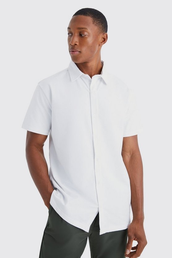 Kurzarm Muscle Fit Jersey-Hemd