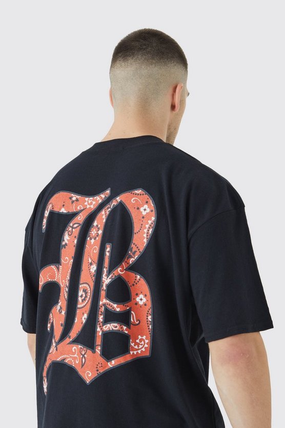 Tall Oversize T-Shirt mit Bandana B-Print