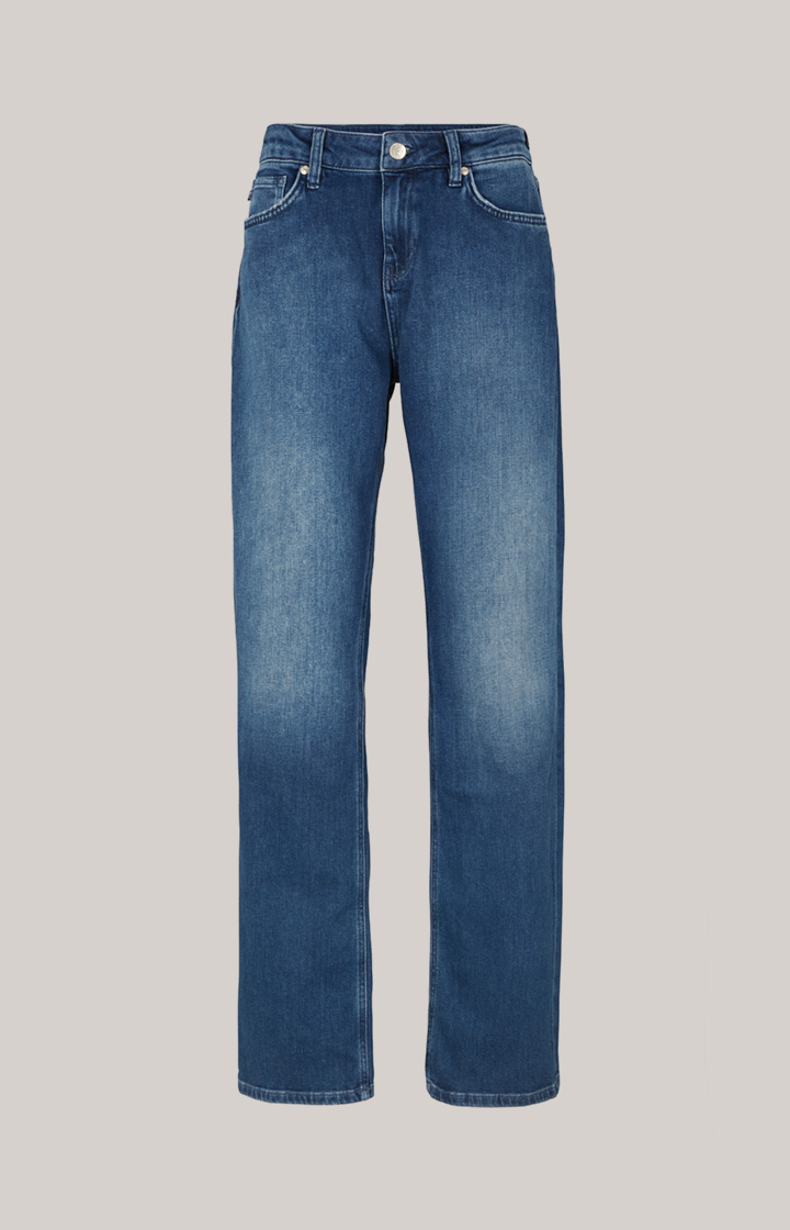 Wide Leg Jeans in Dark Denim Blue Washed