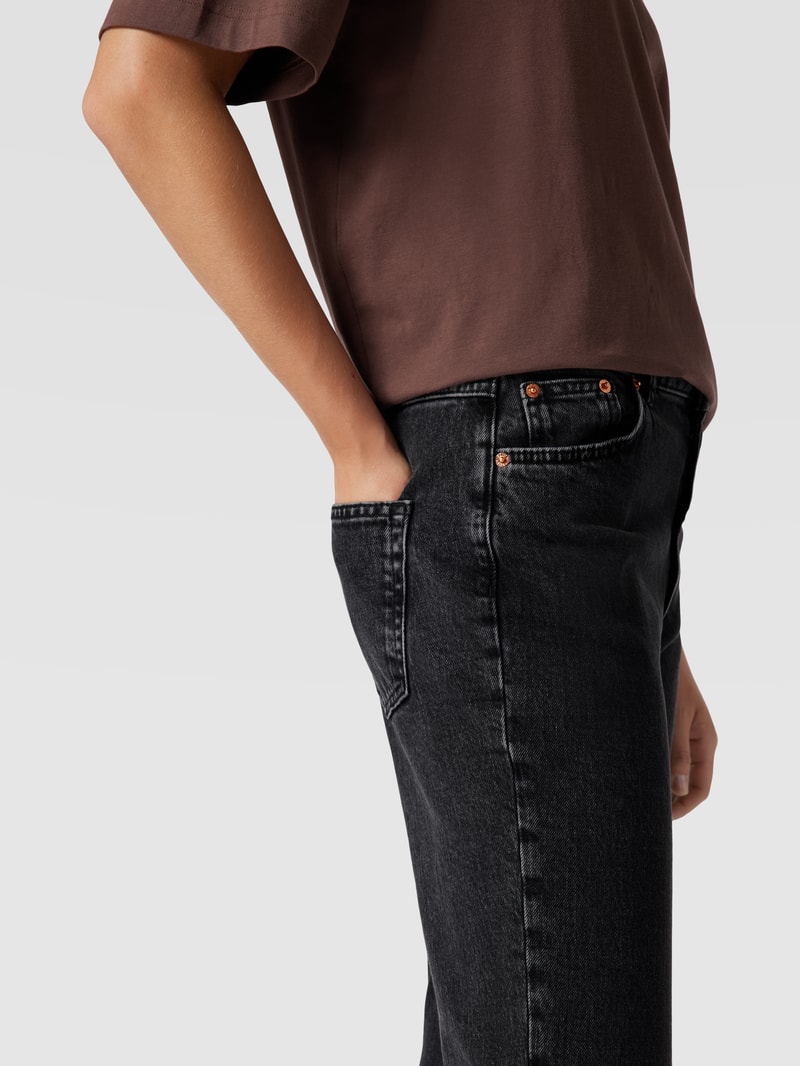 Skinny Fit Jeans mit High Waist in schwarz
