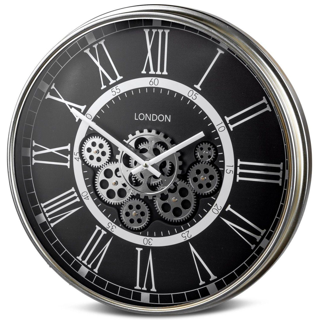 formano Wanduhr (Schwarz D:54cm Metall)