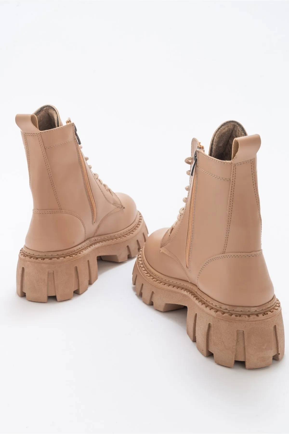LuviShoes  Tool Dunkelbeige Damenstiefel