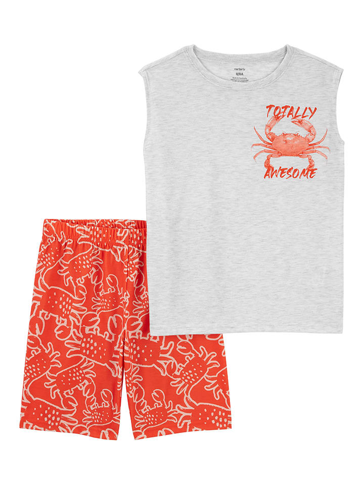 carter's Pyjama in Grau/ Rot günstig kaufen