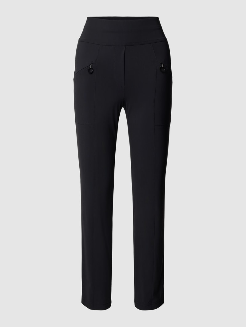 Hose mit Ziernähten in schwarz