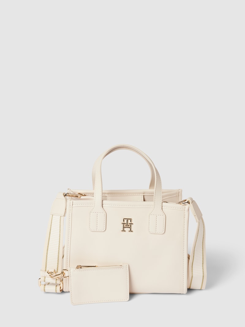 Handtasche mit Label-Applikation Modell 'CITY' in sand