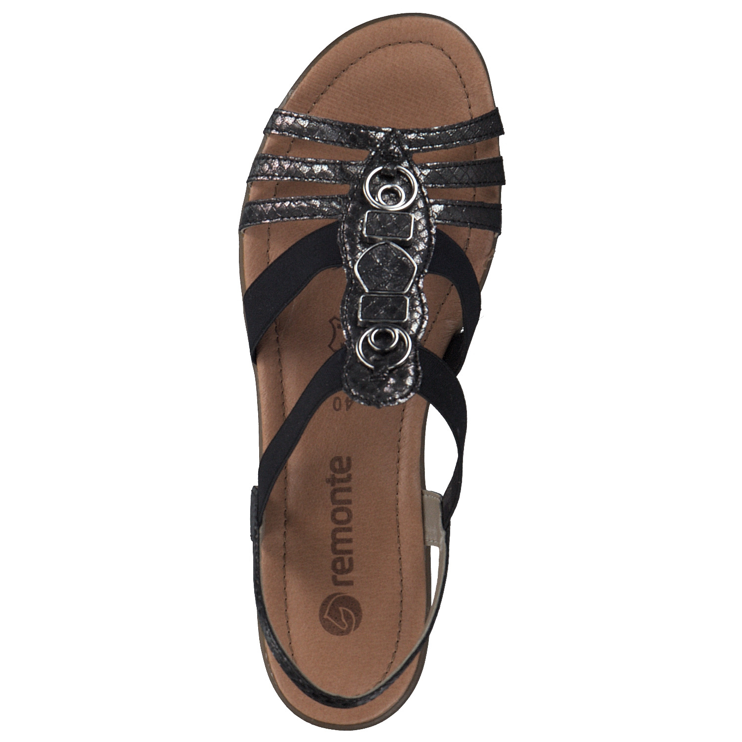 Remonte R3654, Keilsandaletten, Damen, schwarz/schwarz