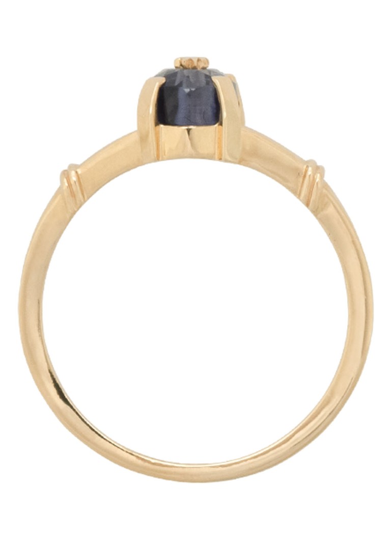 Inel Anna + Nina cu stea norocoasă din aur galben de 14k și design Lolita